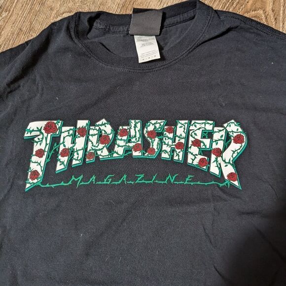 Thrasher Magazine Black Logo Tee Shirt - Picture 2 of 4